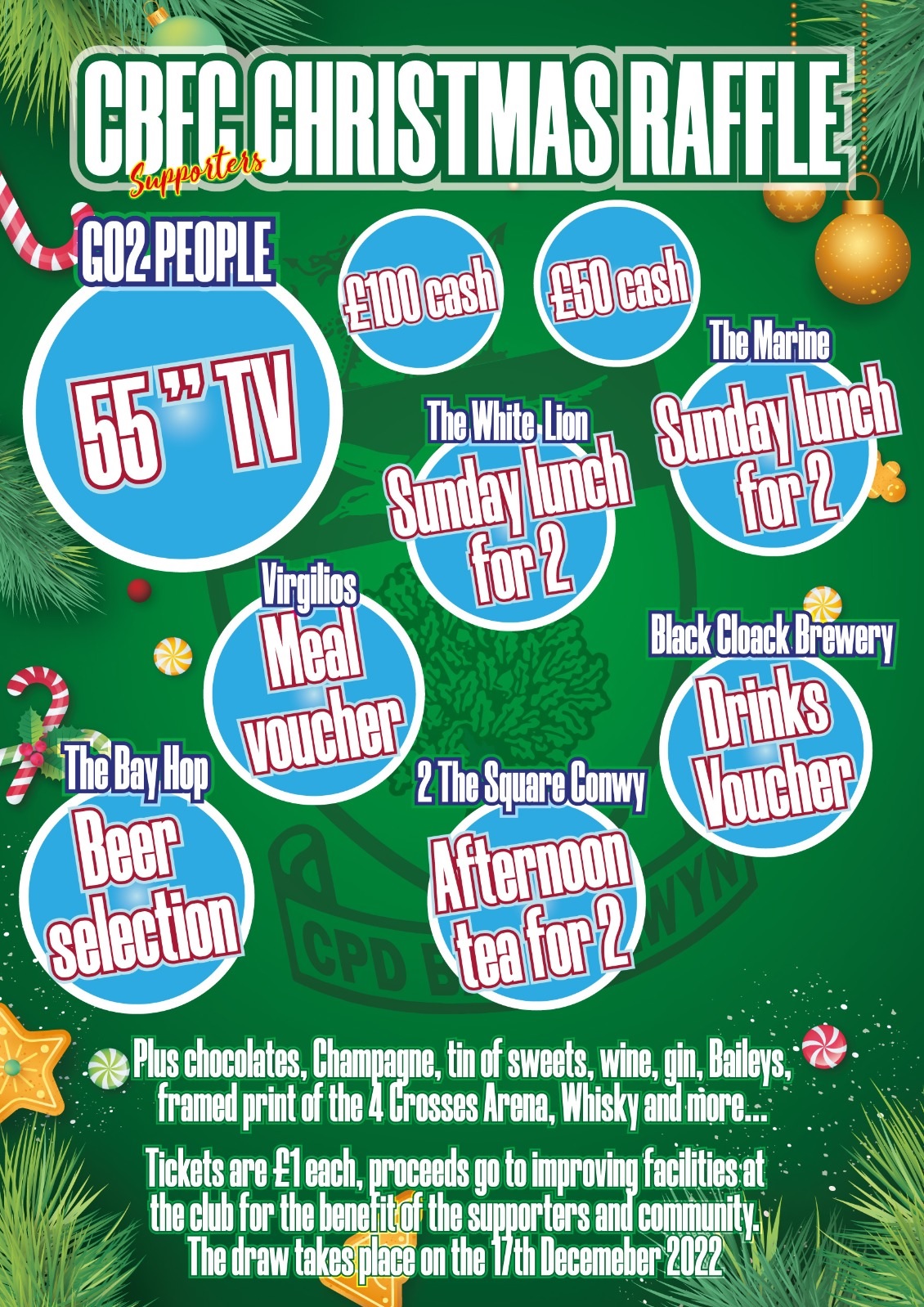 Welsh Raffle Tickets Christmas raffle tickets now on sale - Colwyn Bay FC / CPD Bae Colwyn