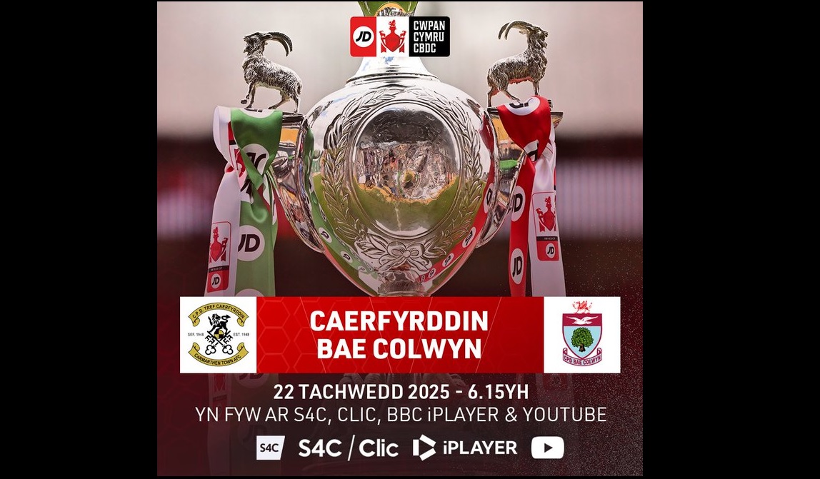 Carmarthen Welsh Cup tie live on S4C 1 Graphic